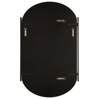 Accent Mirror, Frameless Oval, Metal Stripes, Satin Black 23x38