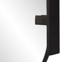 Accent Mirror, Frameless Oval, Metal Stripes, Satin Black 23x38