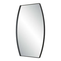 Accent Wall Mirror, Convex Shape, Floating Design, Matte Black 24x36
