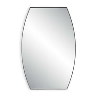 Accent Wall Mirror, Convex Shape, Floating Design, Matte Black 24x36