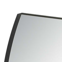 Accent Wall Mirror, Convex Shape, Floating Design, Matte Black 24x36