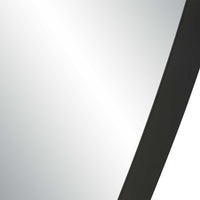 Accent Wall Mirror, Convex Shape, Floating Design, Matte Black 24x36