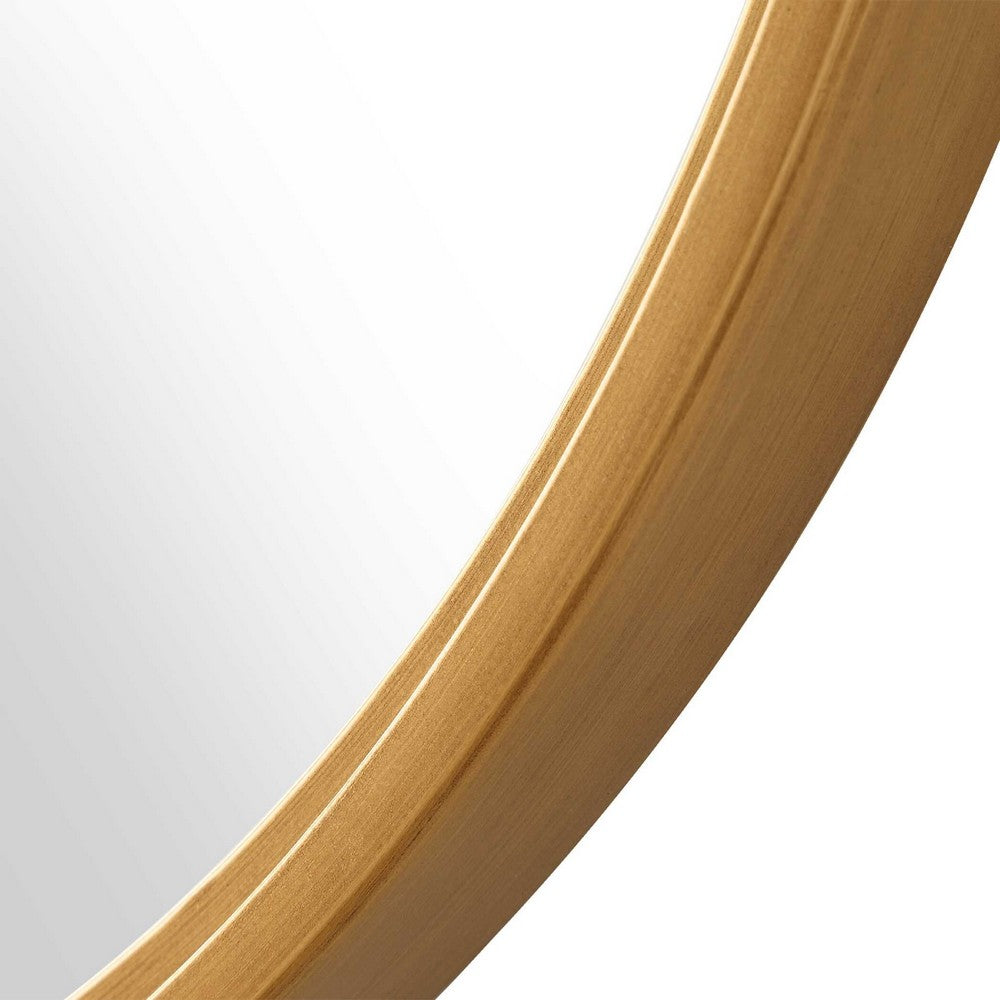 Accent Wall Mirror, Pill Oval Frame, Modern Brushed Gold Finish 22x35