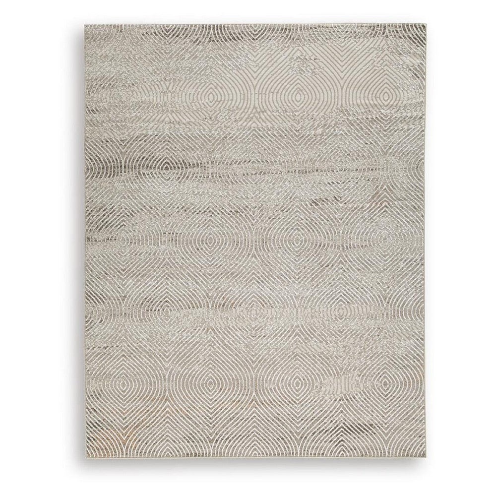 Bina 8x10 Large Area Rug, Trellis Pattern, Beige Polypropylene Polyester - BM355547