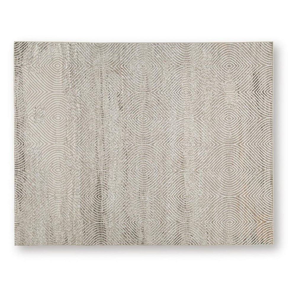 Bina 8x10 Large Area Rug, Trellis Pattern, Beige Polypropylene Polyester - BM355547