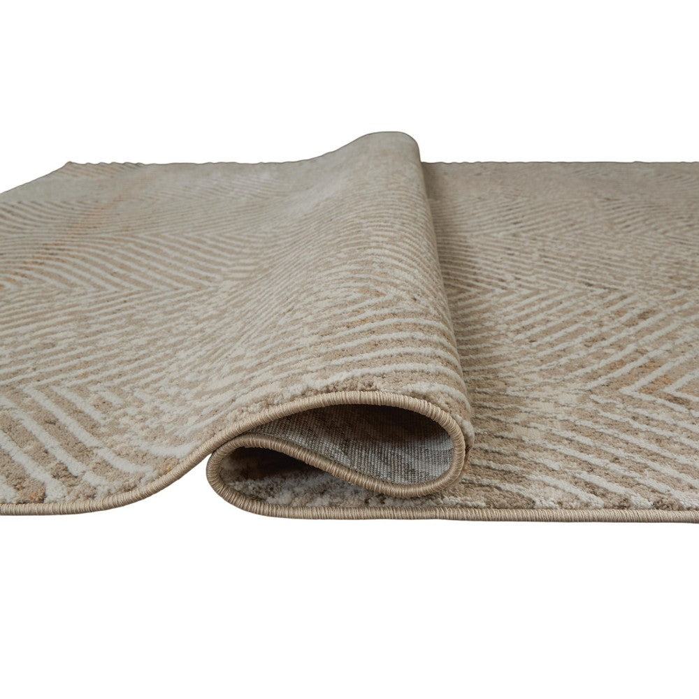 Bina 8x10 Large Area Rug, Trellis Pattern, Beige Polypropylene Polyester - BM355547