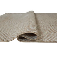 Bina 8x10 Large Area Rug, Trellis Pattern, Beige Polypropylene Polyester - BM355547