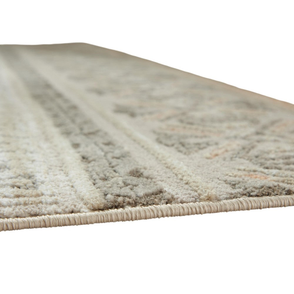 Baku 8x10 Large Area Rug, Medallion Motif, Ivory Polypropylene Polyester - BM355548