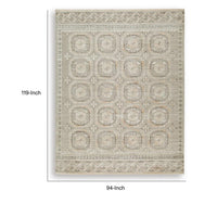 Baku 8x10 Large Area Rug, Medallion Motif, Ivory Polypropylene Polyester - BM355548