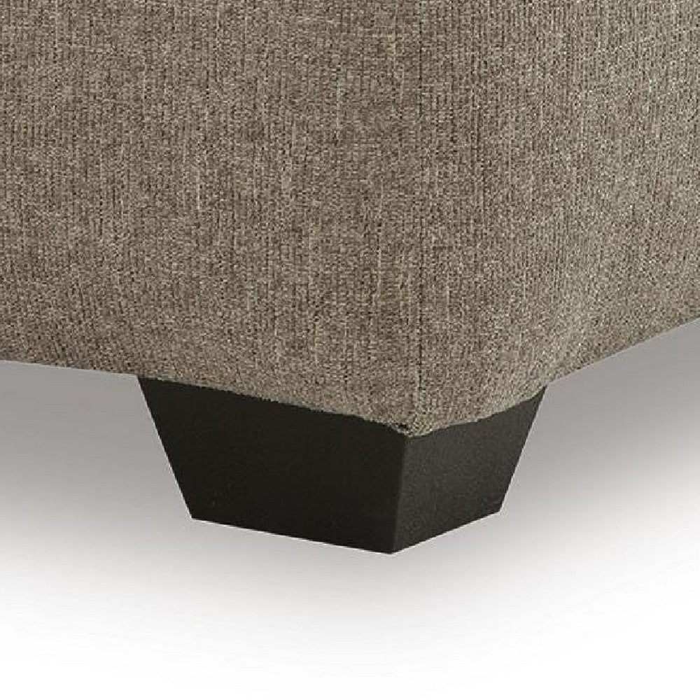Vely Oversized Accent Ottoman, Foam Seat, Hemp Brown Polyester 40 Inch - BM355549