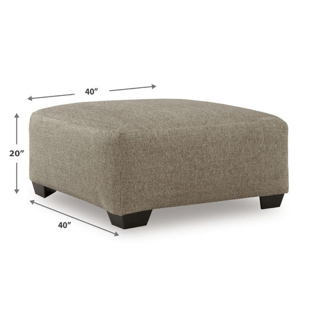 Vely Oversized Accent Ottoman, Foam Seat, Hemp Brown Polyester 40 Inch - BM355549