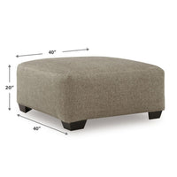 Vely Oversized Accent Ottoman, Foam Seat, Hemp Brown Polyester 40 Inch - BM355549