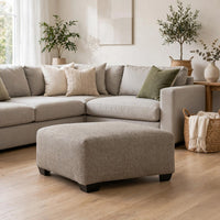 Vely Oversized Accent Ottoman, Foam Seat, Hemp Brown Polyester 40 Inch - BM355549