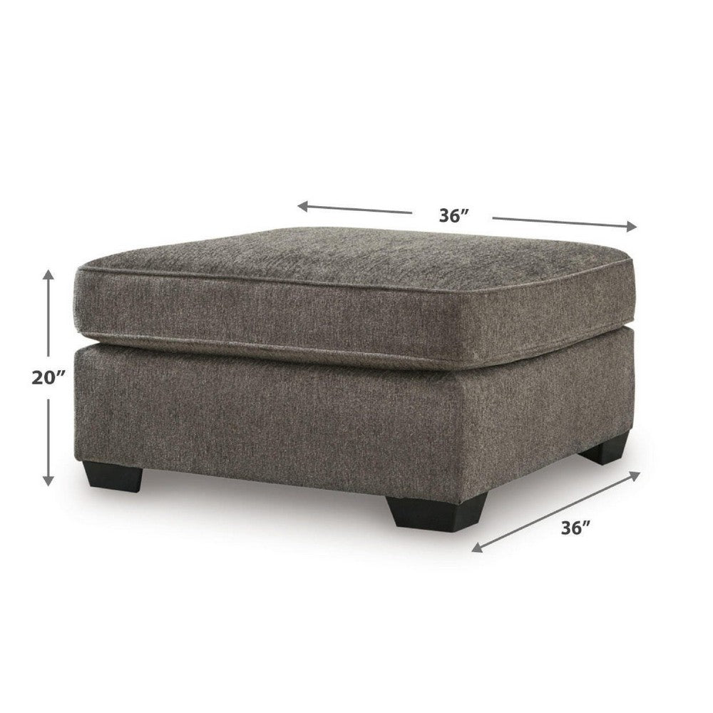 Oly Oversized Accent Ottoman, Foam Seat, Graphite Gray Polyester, 36 Inch - BM355550