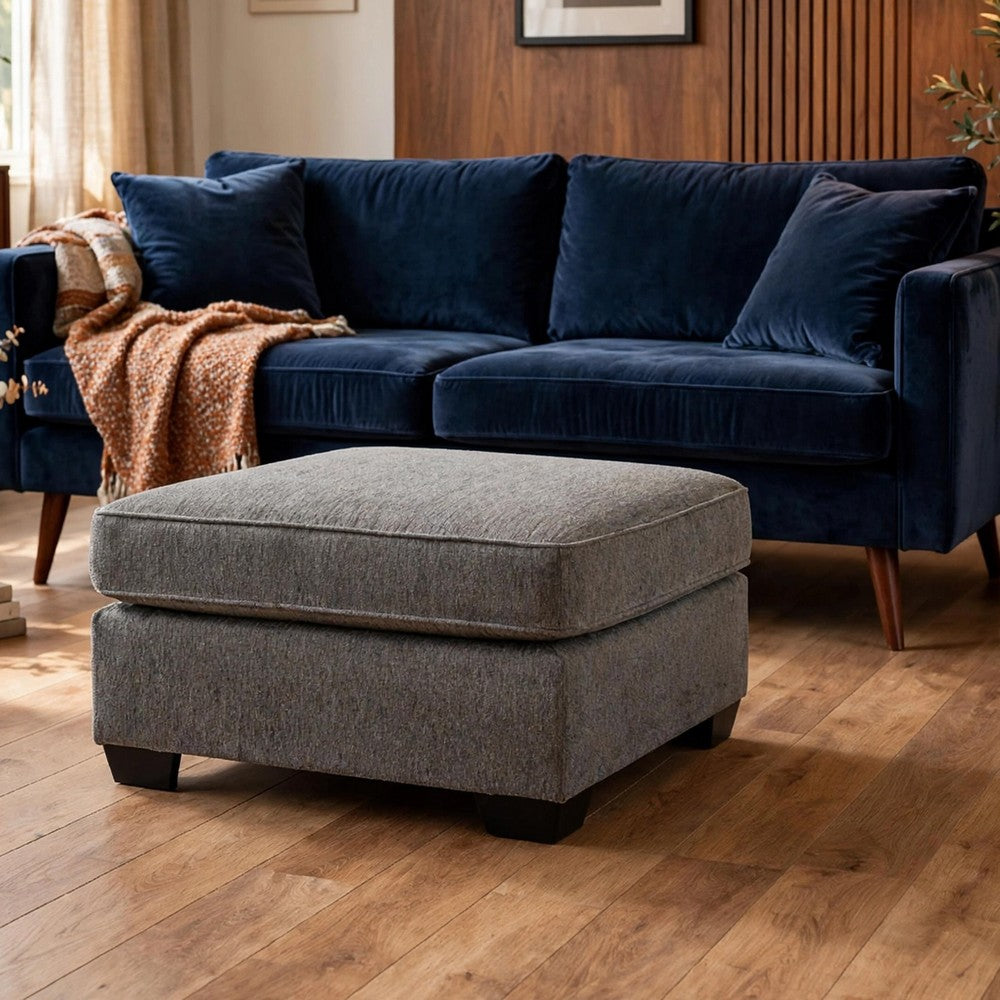 Oly Oversized Accent Ottoman, Foam Seat, Graphite Gray Polyester, 36 Inch - BM355550