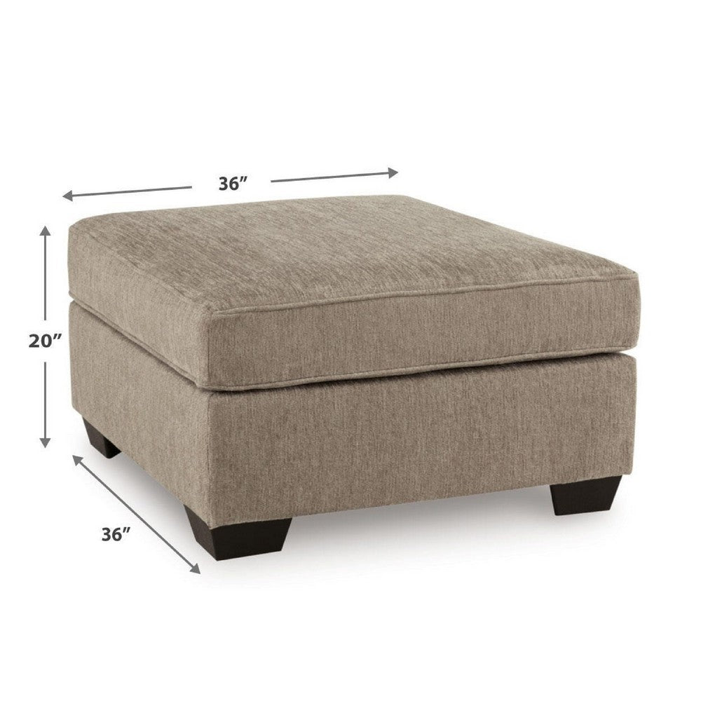 Oly Oversized Accent Ottoman, Foam Seat, Mocha Brown Polyester, 36 Inch - BM355551