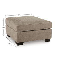 Oly Oversized Accent Ottoman, Foam Seat, Mocha Brown Polyester, 36 Inch - BM355551