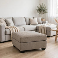 Oly Oversized Accent Ottoman, Foam Seat, Mocha Brown Polyester, 36 Inch - BM355551