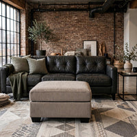 Oly Oversized Accent Ottoman, Foam Seat, Mocha Brown Polyester, 36 Inch - BM355551