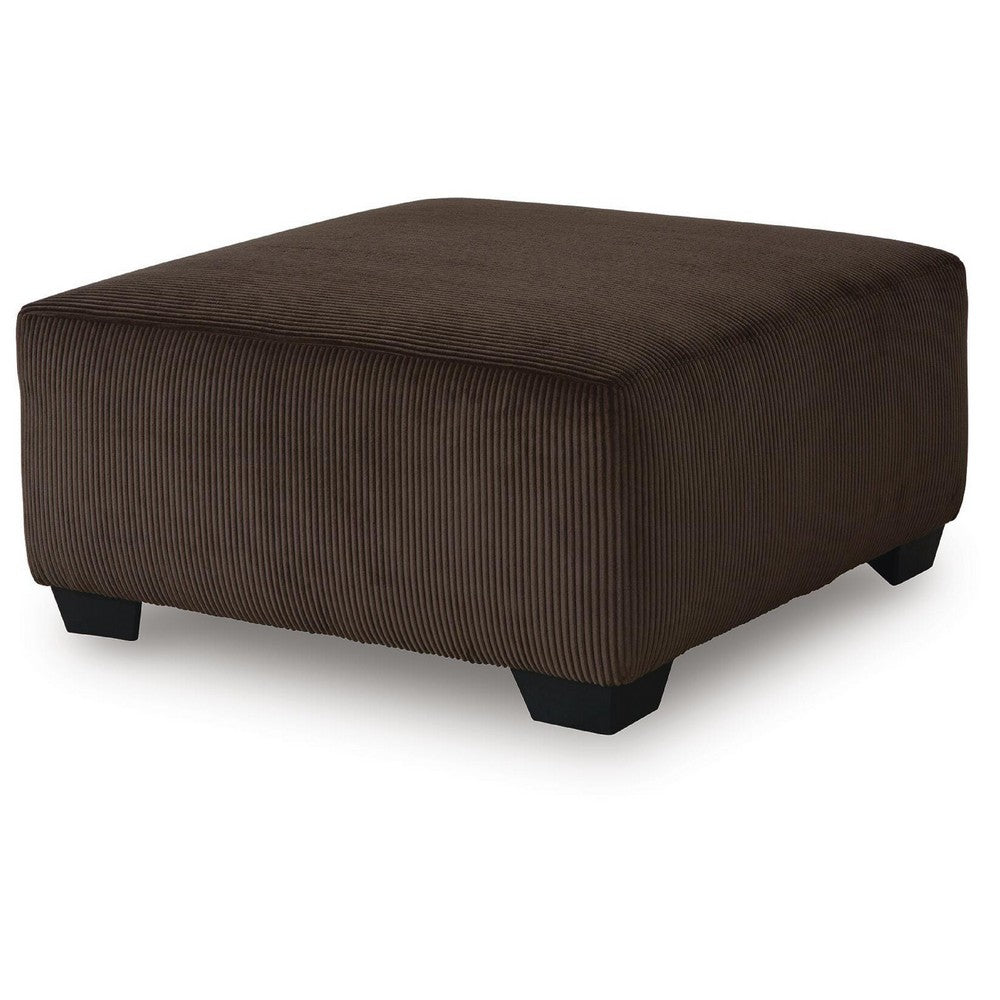 Kimi Oversized Square Ottoman, Foam Fill Chocolate Brown Corduroy 40 Inch - BM355552
