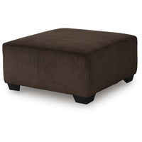 Kimi Oversized Square Ottoman, Foam Fill Chocolate Brown Corduroy 40 Inch - BM355552