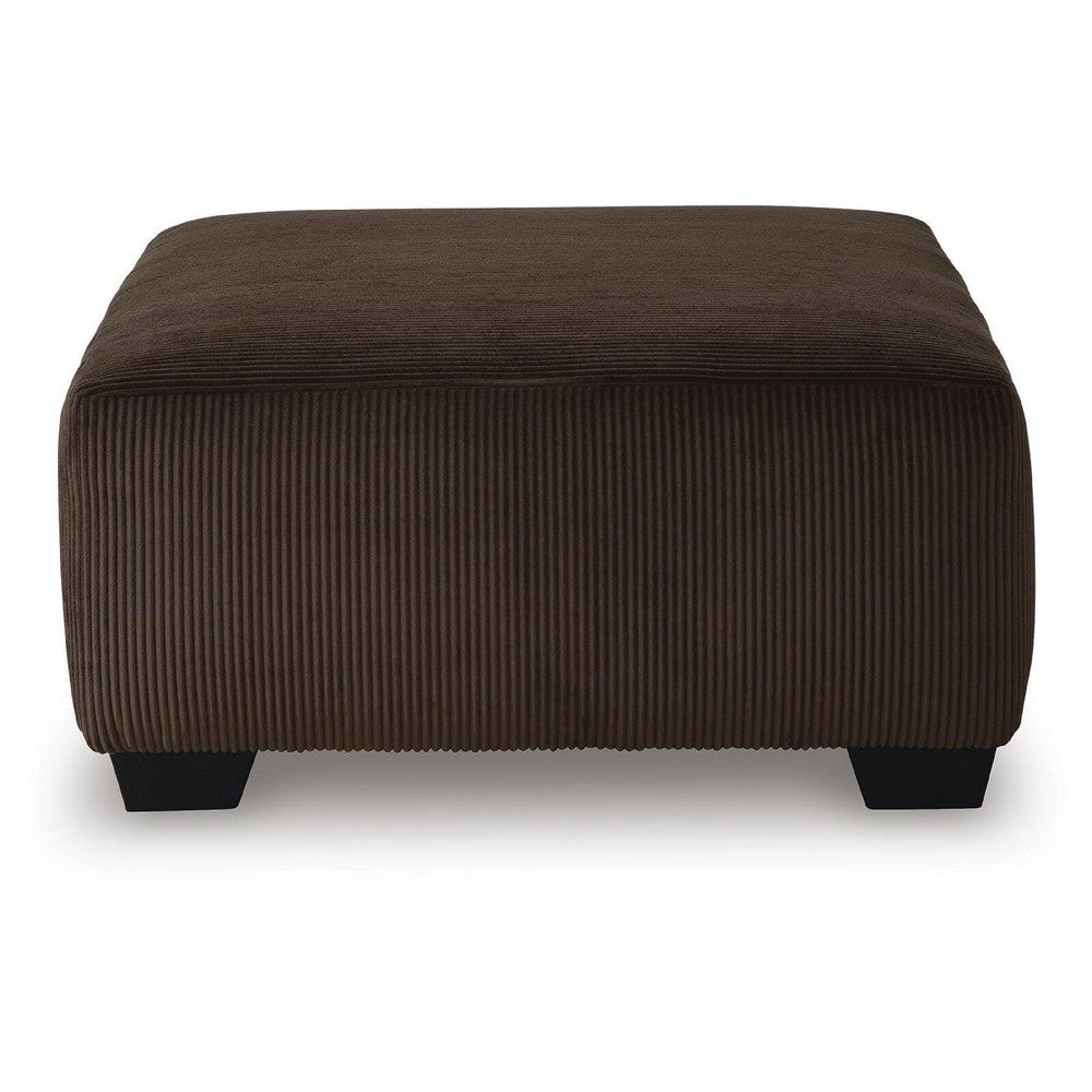 Kimi Oversized Square Ottoman, Foam Fill Chocolate Brown Corduroy 40 Inch - BM355552