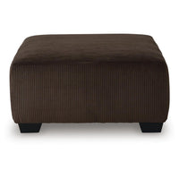 Kimi Oversized Square Ottoman, Foam Fill Chocolate Brown Corduroy 40 Inch - BM355552