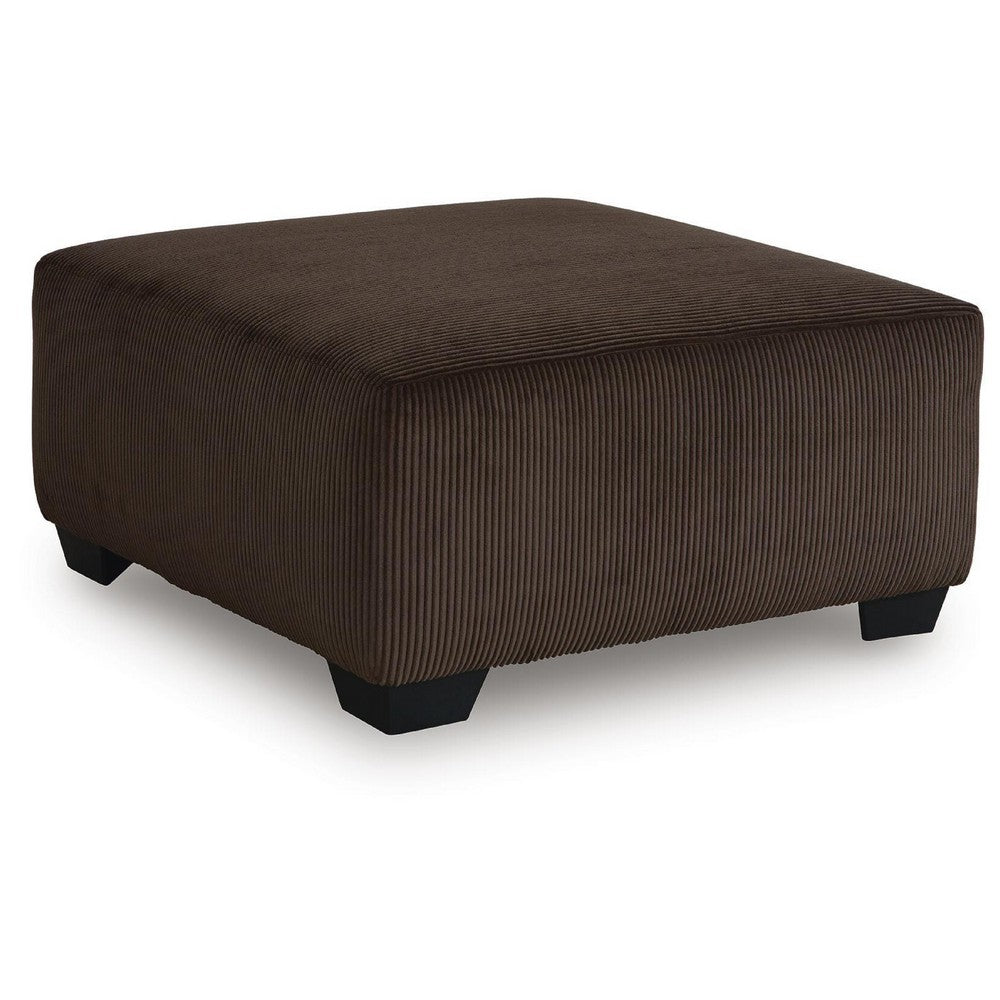 Kimi Oversized Square Ottoman, Foam Fill Chocolate Brown Corduroy 40 Inch - BM355552