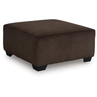 Kimi Oversized Square Ottoman, Foam Fill Chocolate Brown Corduroy 40 Inch - BM355552