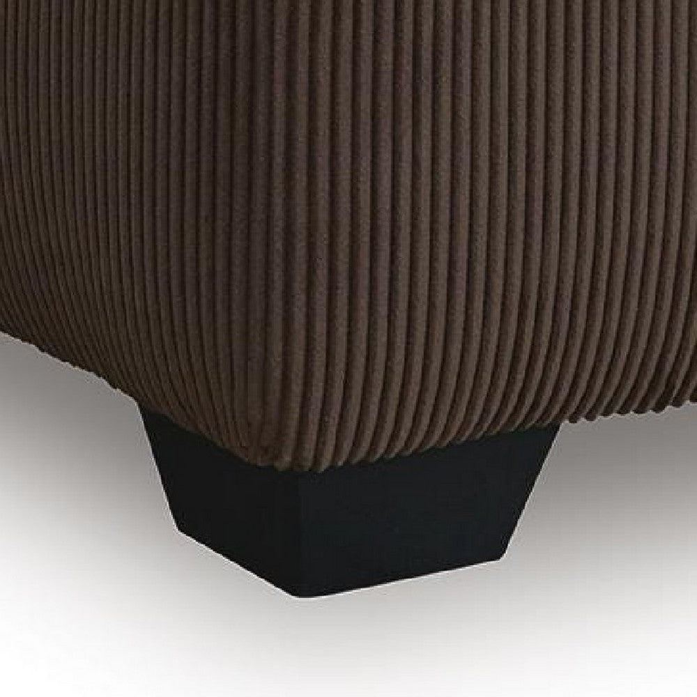 Kimi Oversized Square Ottoman, Foam Fill Chocolate Brown Corduroy 40 Inch - BM355552