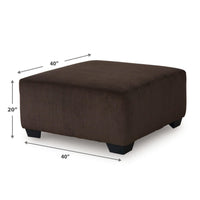 Kimi Oversized Square Ottoman, Foam Fill Chocolate Brown Corduroy 40 Inch - BM355552
