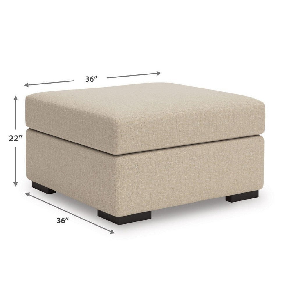 Lizo Oversized Square Ottoman, Foam Cushion, Twill Brown Nuvella 36 Inch - BM355553