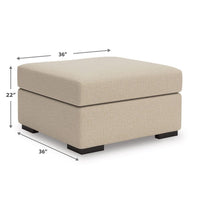 Lizo Oversized Square Ottoman, Foam Cushion, Twill Brown Nuvella 36 Inch - BM355553