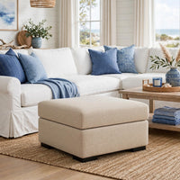 Lizo Oversized Square Ottoman, Foam Cushion, Twill Brown Nuvella 36 Inch - BM355553