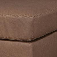 Lalie Oversized Square Ottoman, Soft Caramel Brown Faux Leather 36 Inch - BM355554