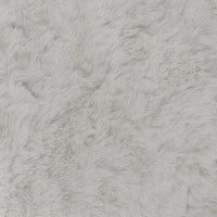 Cecy Oversized Square Ottoman, Arctic Gray Fur-Like Polyester 39 Inch - BM355555