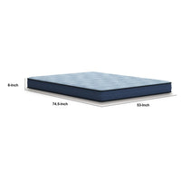 Peko Full Hybrid Mattress, Blue Hyper Cool Stretch Knit Cover 8 Inch - BM355556