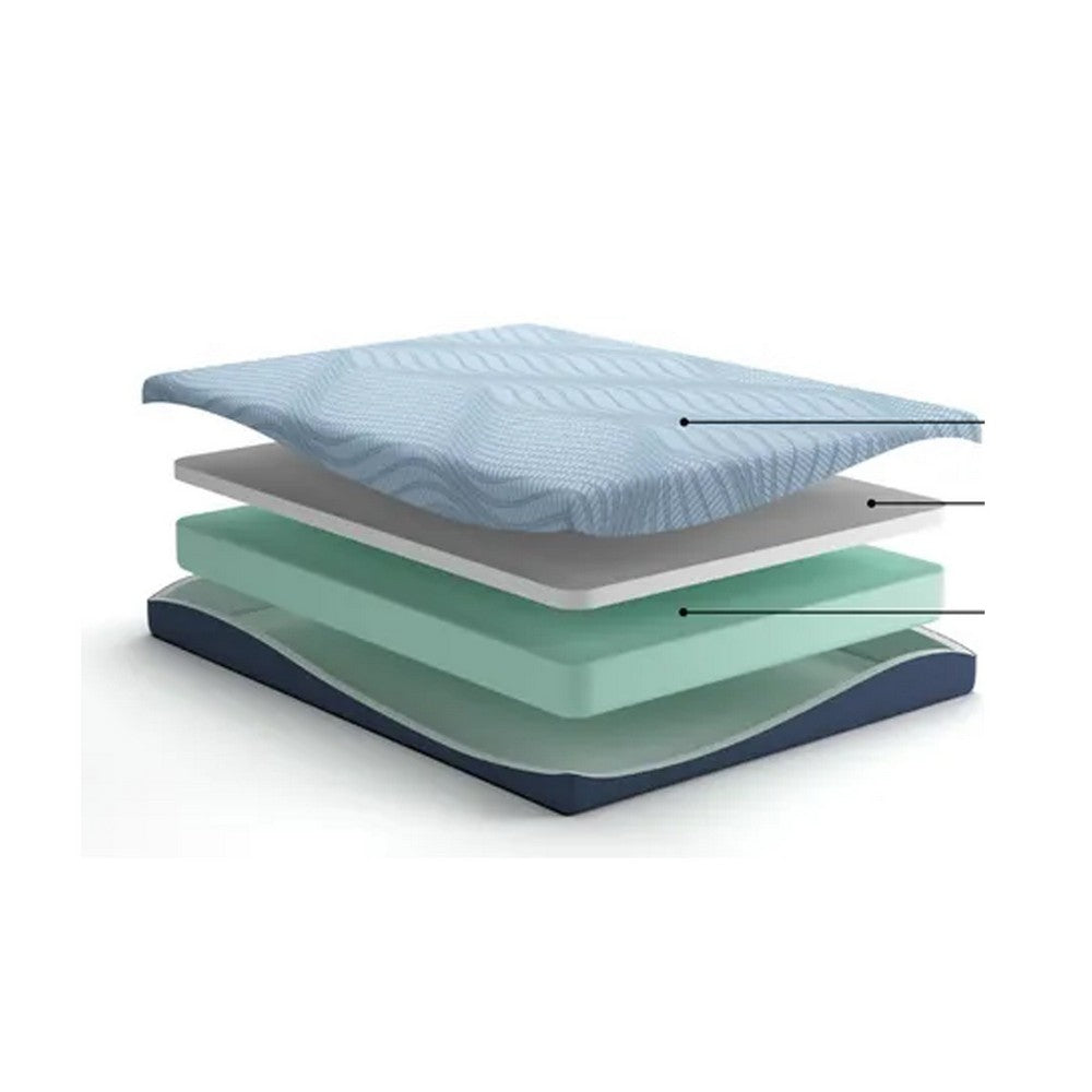 Ryna Twin Mattress, Memory Foam, Light Blue  Stretch Knit Cover 8 Inch - BM355557