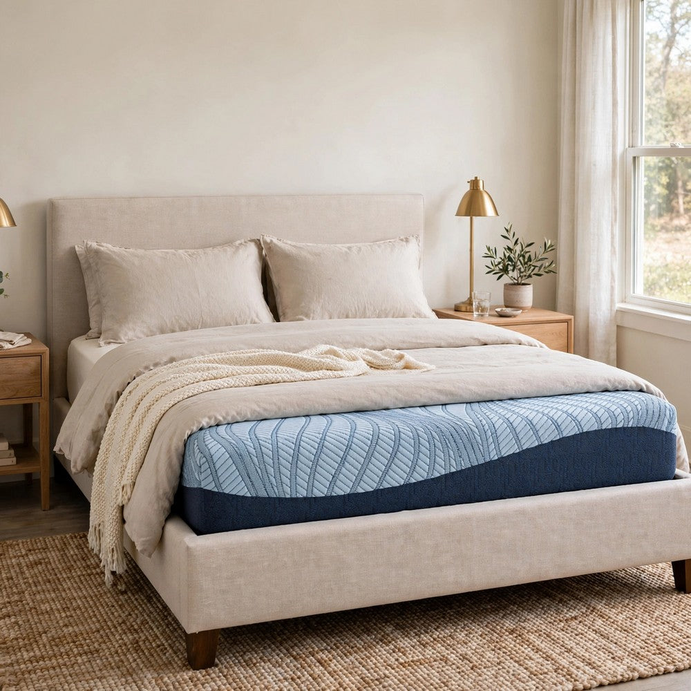 Ryna Twin Mattress, Memory Foam, Light Blue  Stretch Knit Cover 8 Inch - BM355557