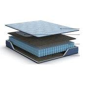Pmy Twin Hybrid Mattress, Blue Hyper Cool Stretch Knit Cover 10 Inch - BM355558