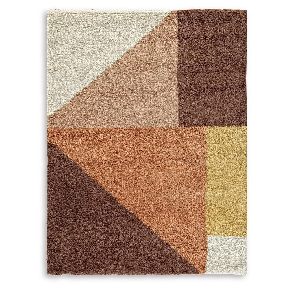 Mona Geometric Large Area Rug w Shag, 30mm Pile, Pink Polypropylene 8x10 - BM355559