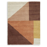 Mona Geometric Large Area Rug w Shag, 30mm Pile, Pink Polypropylene 8x10 - BM355559