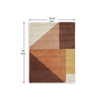 Mona Geometric Large Area Rug w Shag, 30mm Pile, Pink Polypropylene 8x10 - BM355559