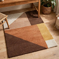 Mona Geometric Large Area Rug w Shag, 30mm Pile, Pink Polypropylene 8x10 - BM355559