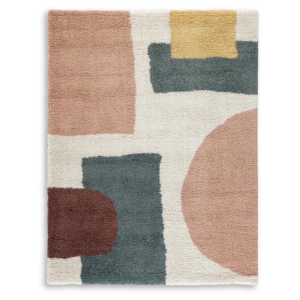 Fyna Geometric Large Area Rug w Shag, 30mm Pile, Gray Polypropylene 8x10 - BM355560