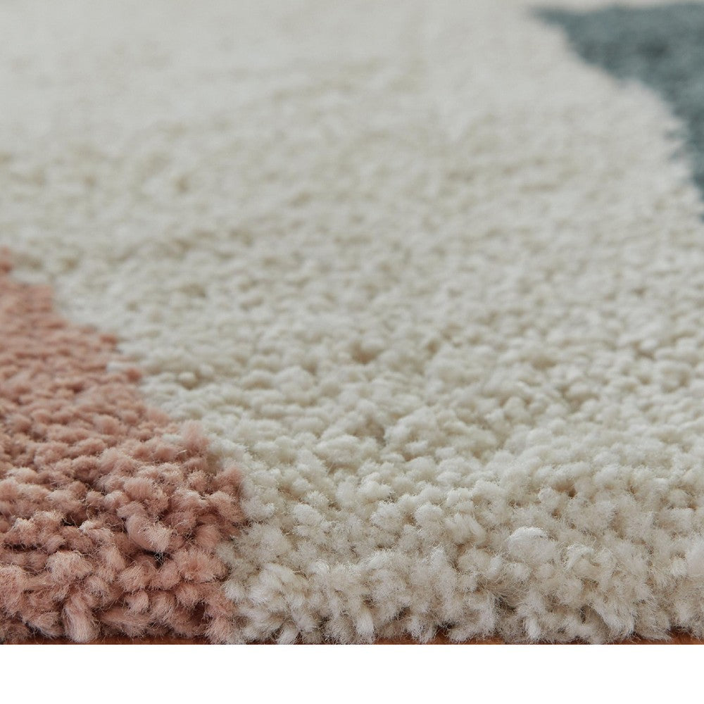 Fyna Geometric Large Area Rug w Shag, 30mm Pile, Gray Polypropylene 8x10 - BM355560