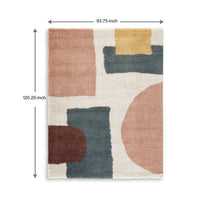 Fyna Geometric Large Area Rug w Shag, 30mm Pile, Gray Polypropylene 8x10 - BM355560
