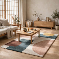 Fyna Geometric Large Area Rug w Shag, 30mm Pile, Gray Polypropylene 8x10 - BM355560