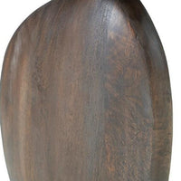 Corno Oblong Accent Table, Pebble-Shaped Body w Pedestal, Brown 21 Inch - BM355561