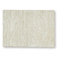 Jaen Medium Rug, Abstract Design, 7mm Pile, Beige and Tan Wool Bamboo 5x7 - BM355562